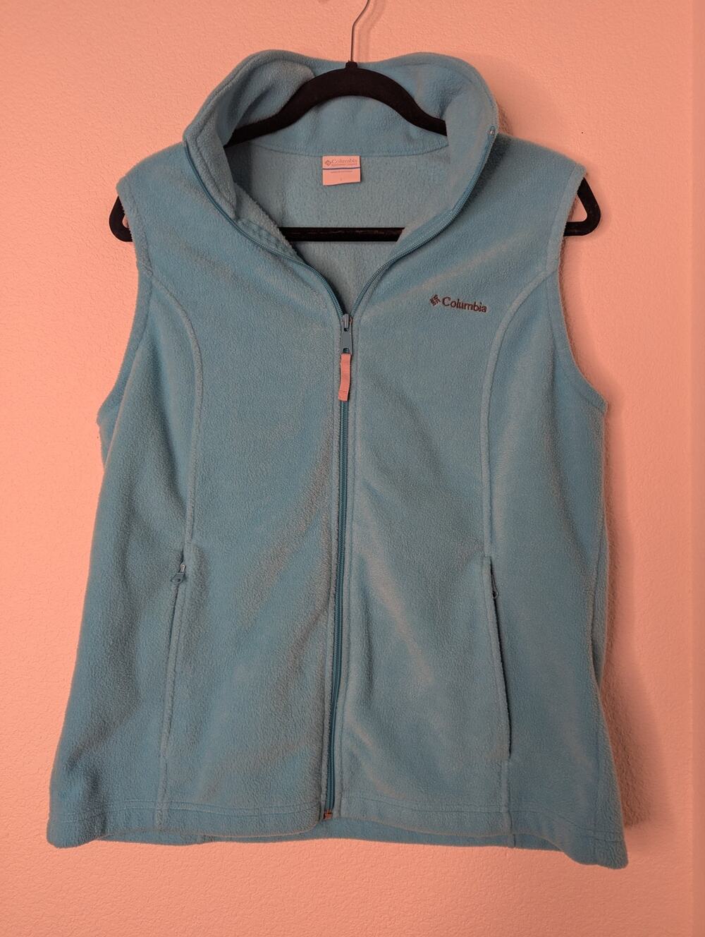 Columbia Women Blue Fleece Vest L Soft Gorpcore Active Hiking Outdoor Travel